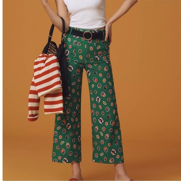 Maeve Pants - Anthropologie Colette Cropped Wide Leg Printed Pants Magic Fabric Ed Sz 27 NWT